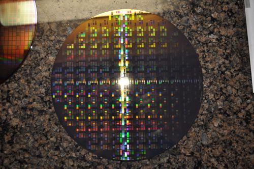 8&#034; New 931 Tungsten Microchip Pattern Silicon Wafer