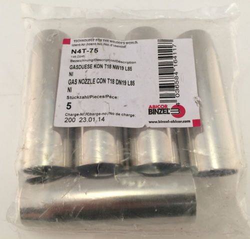 5 Pack Abicor Binzel 3/4&#034; Delta-MIG Welding Threaded Gas Nozzles Tips  N4T-75