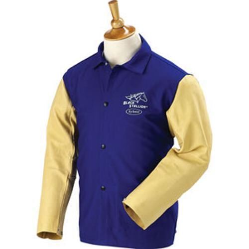 Black Stallion Small FRB9-30C/PS 9oz 30&#034; Hybrid FR Cotton &amp; Pigskin Welding Coat