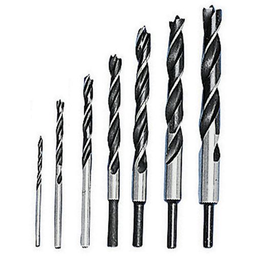 Brad point wood drill bit set, 7 piece hard and soft wood, extra sharp flutes for sale