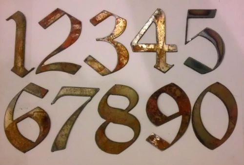 3 inch Rough Rusty Metal Vintage Gothic Style Set Numbers 0 1 2 3 4 5 6 7 8 9