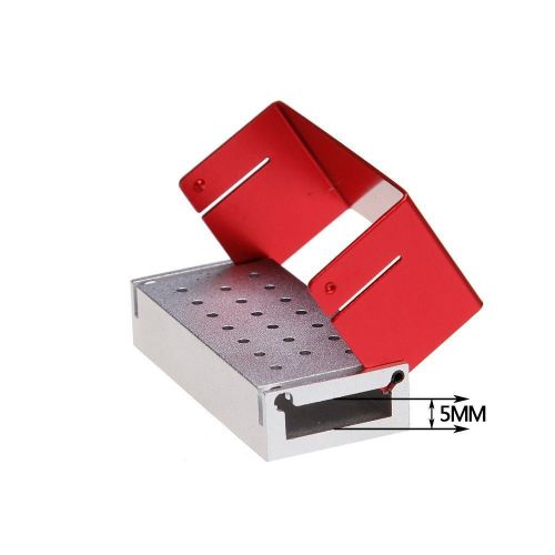 New Dental Burs Holder Disinfection Box Block Aluminium 20 Holes Autoclave