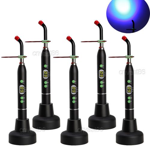 5pcs Dental Wireless LED Curing Light Lamp 1400mw Cordless Light guide rod 5W