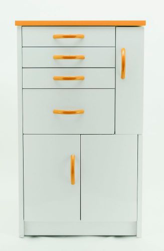 Dental medical mobile cabinet cart multifunctional drawers mustard yellow small for sale
