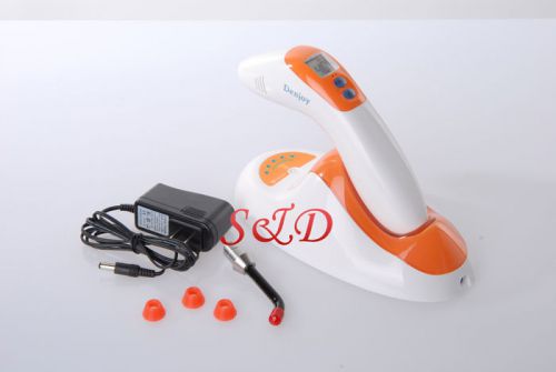 Dentist Dental Tool Wireless LED Curing Lamp Cure Light 1400mw Holder Orange4004