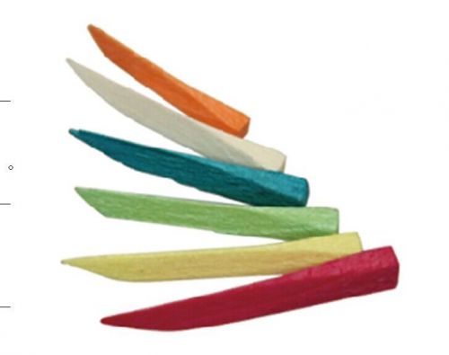 6 colors Dental Supply Contoured Wooden Wedges Interdental Composite Kit 600pcs