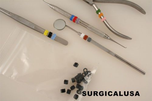 Black Color Silitone Bands 40/pack for surgical dental instrument identification