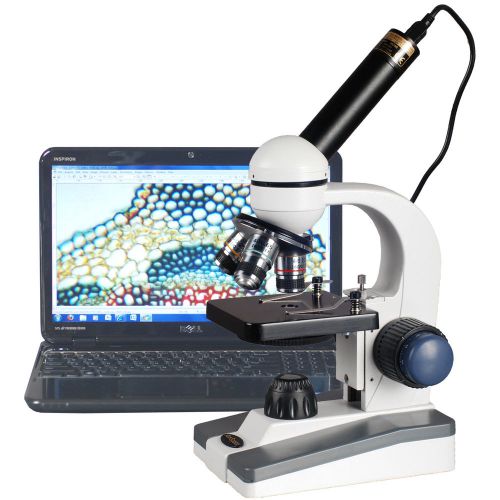 40X-1000X LED Coarse &amp; Fine Focus Science Student Microscope + 2MP USB Camera