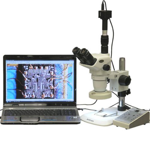 6.7x-112x stereo zoom microscope w/ 80-led light + 5mp digital camera for sale