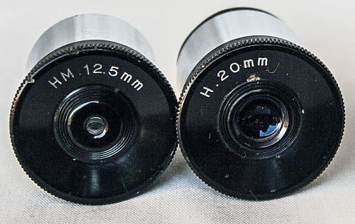 Pair Of Microscope Eyepieces 12.5mm and 20mm X 23mm dia