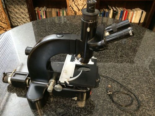 Leitz Wetzlar Germany  Ortholux trinocular microscope with 402a condenser