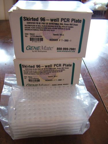 Genemate skirted 96 well pcr 15 plates #t3060-1 and 125 x 8 strip caps t3014-1c for sale