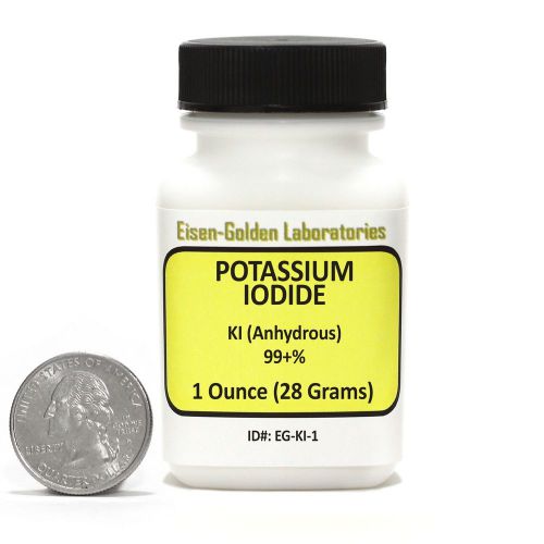 Potassium iodide [ki] 99.9+% acs grade powder 1oz in mini space-saver bottle usa for sale
