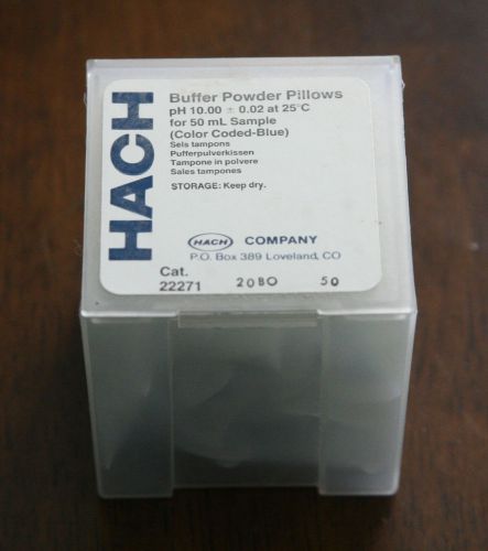 BOX OF 50 pH 10.00 HACH BLUE BUFFER POWDER PILOWS #22271