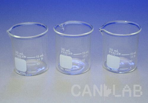 Pyrex 20ml beaker no. 1000 - lot of 3   [cl134-7] for sale