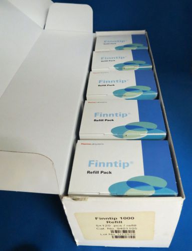 Finntip 1000 Pipette Pipet Tips Qty 600 Tips 5 x 120 Refill Packs Blue # 9401105