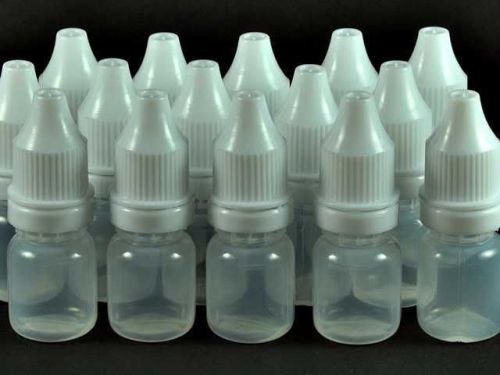 SET 15 Empty Plastic Eye Dropper White Bottles 10ml