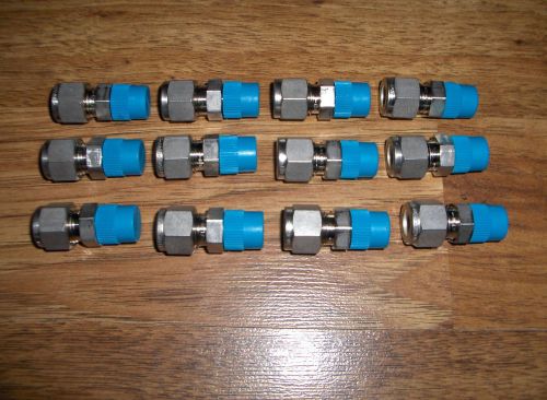 (12) NEW Swagelok Stainless Steel Male Connector Tube Fittings SS-600-1-4