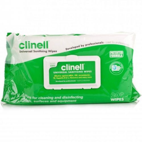 Clinell Universal Sanitising Wipes x 200 Effective Against MRSA TB Norovirus