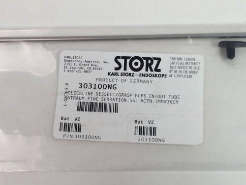 Karl Storz 30310ONG Clickline Dissecting/ Grasping Forceps In/Out Tube Atraum