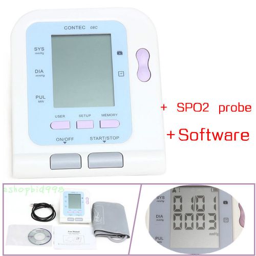 Digital Blood Pressure Monitor patient moniter+SPO2 probe with free software CE