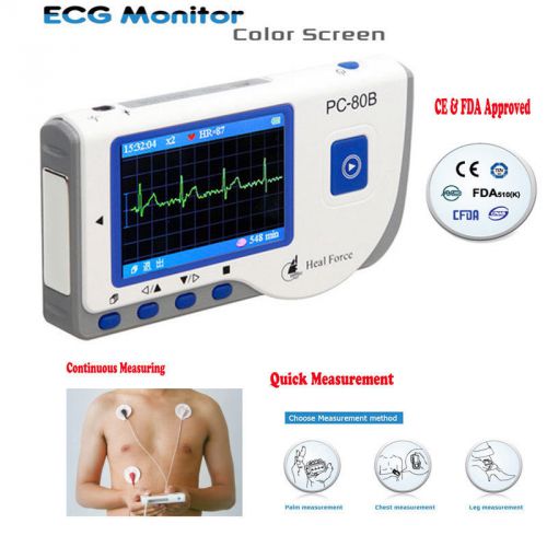 **Heal Force Portable 80B Handheld Color LCD Easy ECG Machine EKG Heart Monitor