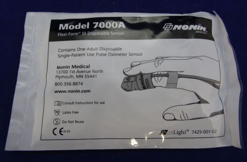 Nonin medical flexi-form iii 7000a disposable adult spo2 sensor - 24 pack for sale