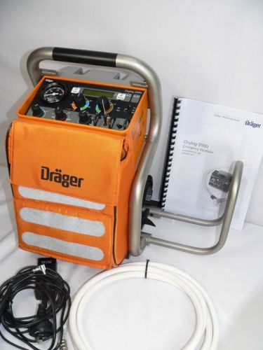 DRAGER OXYLOG 2000 TRANSPORT EMERGENCY VENTILATOR and Caddy