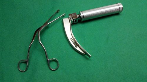 3 PCS Set larngoscope Blade Handle+Magill Forceps Anesthesia Surgical Instrument