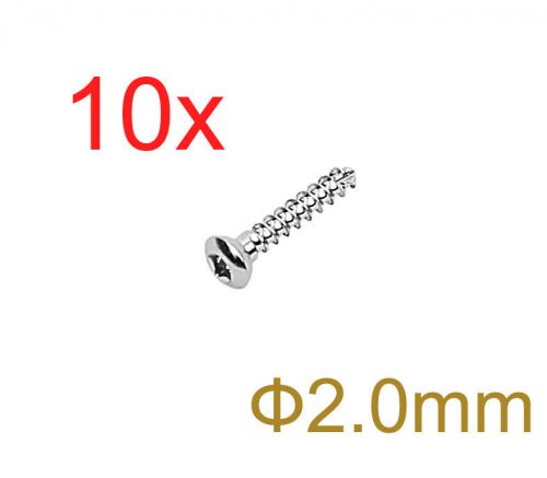 10pcs 2.0mm New Square Head Cortical Cortex Screws Self-tapping SS Veterinary