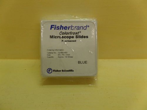 72 Slides 25&#034; x 75&#034; x 1.00mm  Fisherbrand Colorfrost Microscope Slides Blue NEW