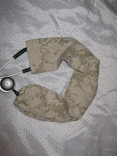 Cream with Tan Flowers Stethoscope Cover