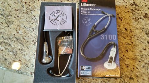 3M-Littmann-3100-Electronic-Stethoscope-Black-New  3M-
