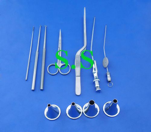 11 pieces  basic myringotomy surgical  ent instruments for sale