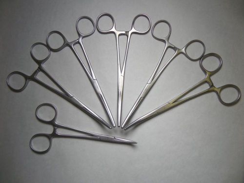 Lot of 6 Surgical Forcep Clamp Curved Michigan Institute Stainless USA