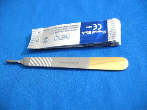 SCALPEL KNIFE WITH GOLD HANDLE #3 +18 SURGICAL BLADE #10 #11 #12 #15 #15C #16