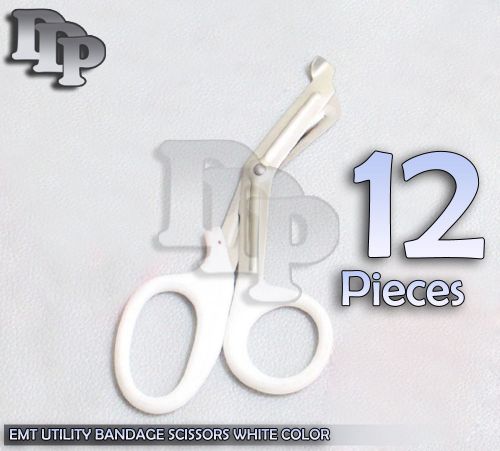 12 emt ems trauma shears utility scissors 7.25&#034;, white for sale