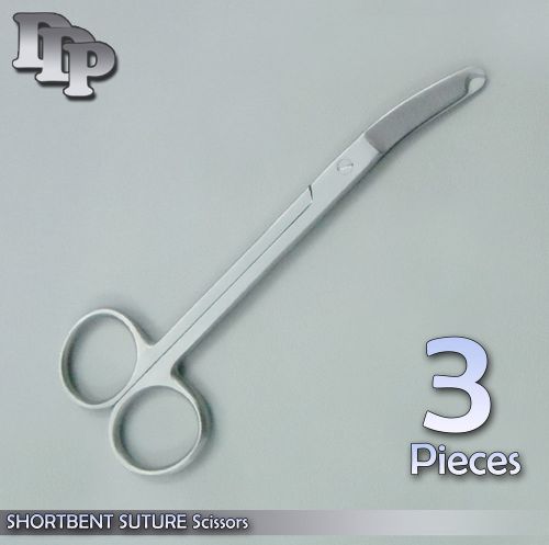 3 SHORTBENT SUTURE Scissors Surgical &amp; Veterinary Instruments 3.50&#034; O.R. GRADE