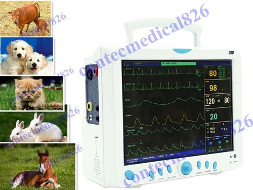CE FDA Veterinary ICU Patient Monitor 6-parameters ECG/NIBP/SPO2/TEMP/RESP/PR