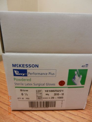 McKesson Sterile Surg Glove Sz 6.5 Powdered Latex NEW 40prs# 20-1565