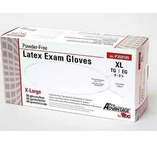 Pro advantage latex powder free exam gloves xs/s/m/l/xl - box or case for sale