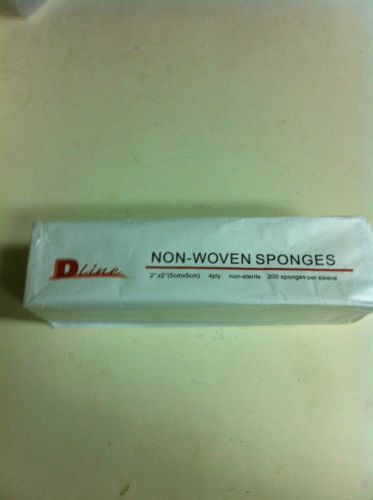 200 Dental Non-Woven Sponges Gauze 2&#034; X 2&#034; 4 ply non sterile