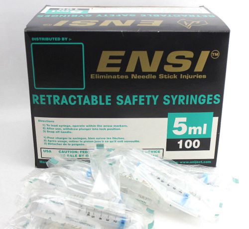 20000 uni-ject syringe e.n.s.i retractable 5ml singel use non pyrogenic new for sale