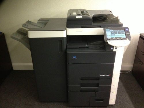 Konica bizhub c452 color copier machine network printer fax scanner finisher lct for sale