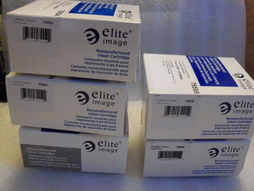 Elite Image Inkjet Cartridges 75554 &amp; 75555 5 pc lot