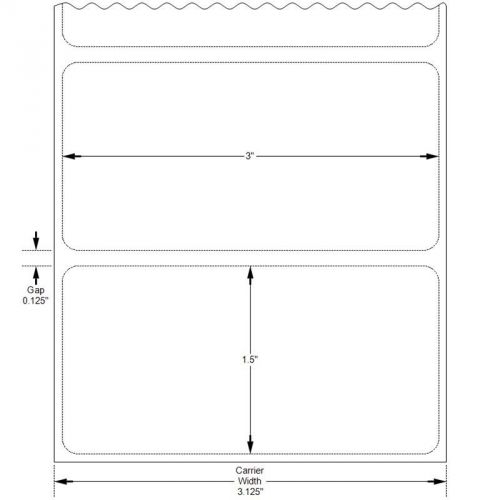 3&#034; X 1.5&#034; Inkjet White Semi Gloss Paper Labels to fit Primera® LX900 Printer