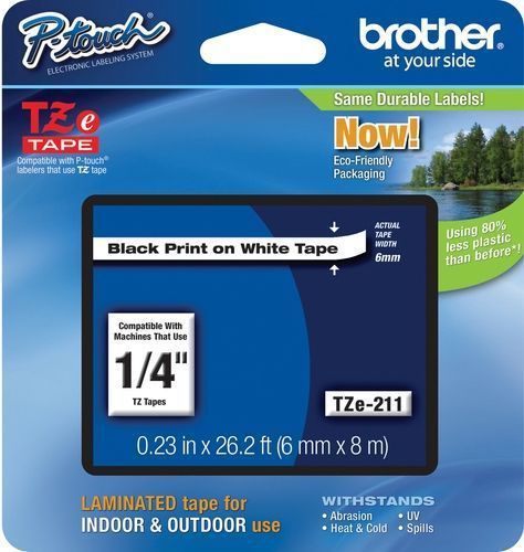 Brother p-touch tze-211 label tape tz211 ptouch tze211 tz-211 pt-d200 pt-2700 for sale