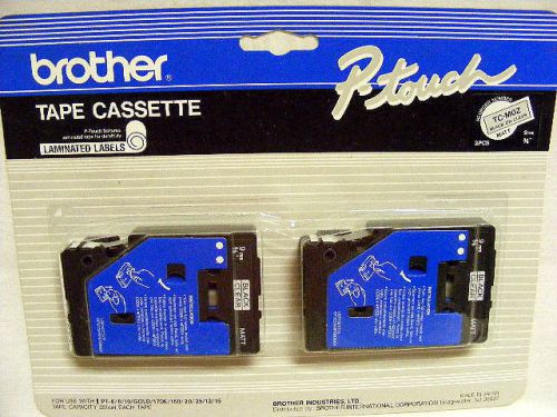 Genuine Brother TC-MOZ 2 PACK tape cassettes for P-touch Black on Clear