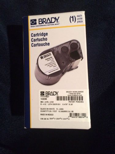 Brady mc-475-412 label cartridge,bk/wht,polypropylene bmp 41 bmp 51 bmp 53 for sale