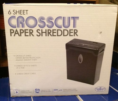 COMPACT 6 Sheet CROSS-CUT Paper &amp; More SHREDDER Auto Stop HOME OFFICE Security